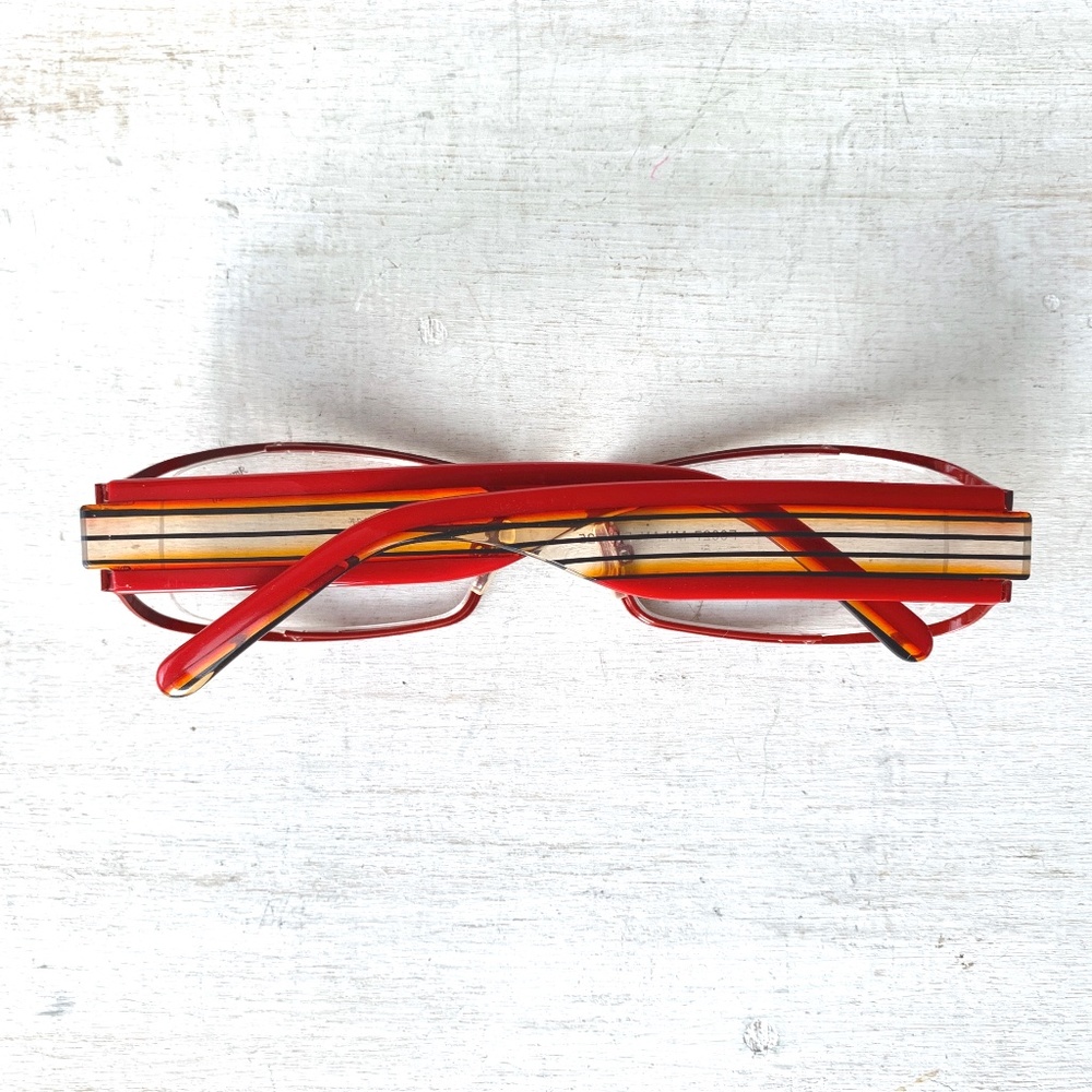 Red Men's Rectangular Metal Eyeglass Frames - image 12